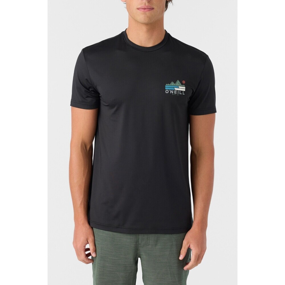 O'Neill TRVLR T-Shirt Men's Small Black Graphic Print UPF Standard Fit RED1148